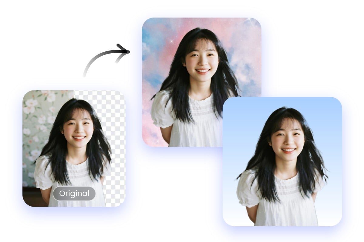 人物切り抜き後に背景を変更