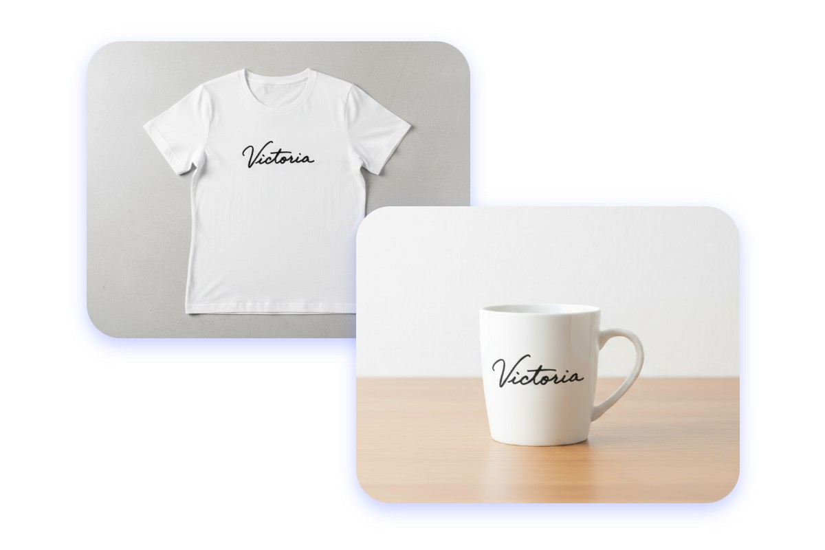 Personalize custom products with your signature