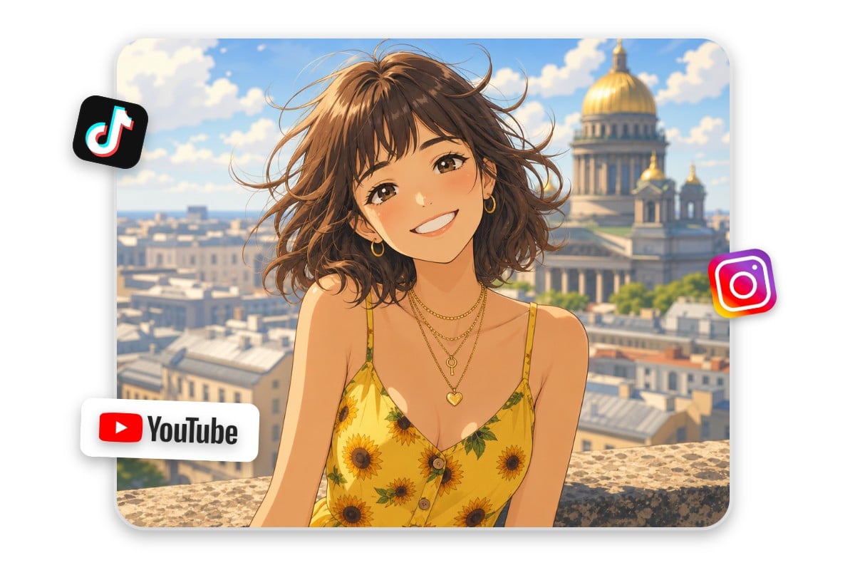 Photo to anime shareable social content