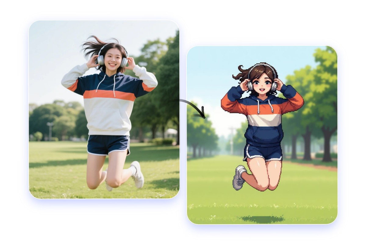 AIで写真をピクセルアート風に変換