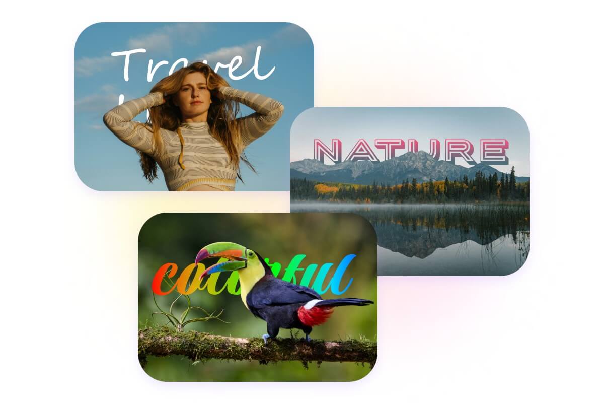 Place text behind image and customize your text as you want with fotor