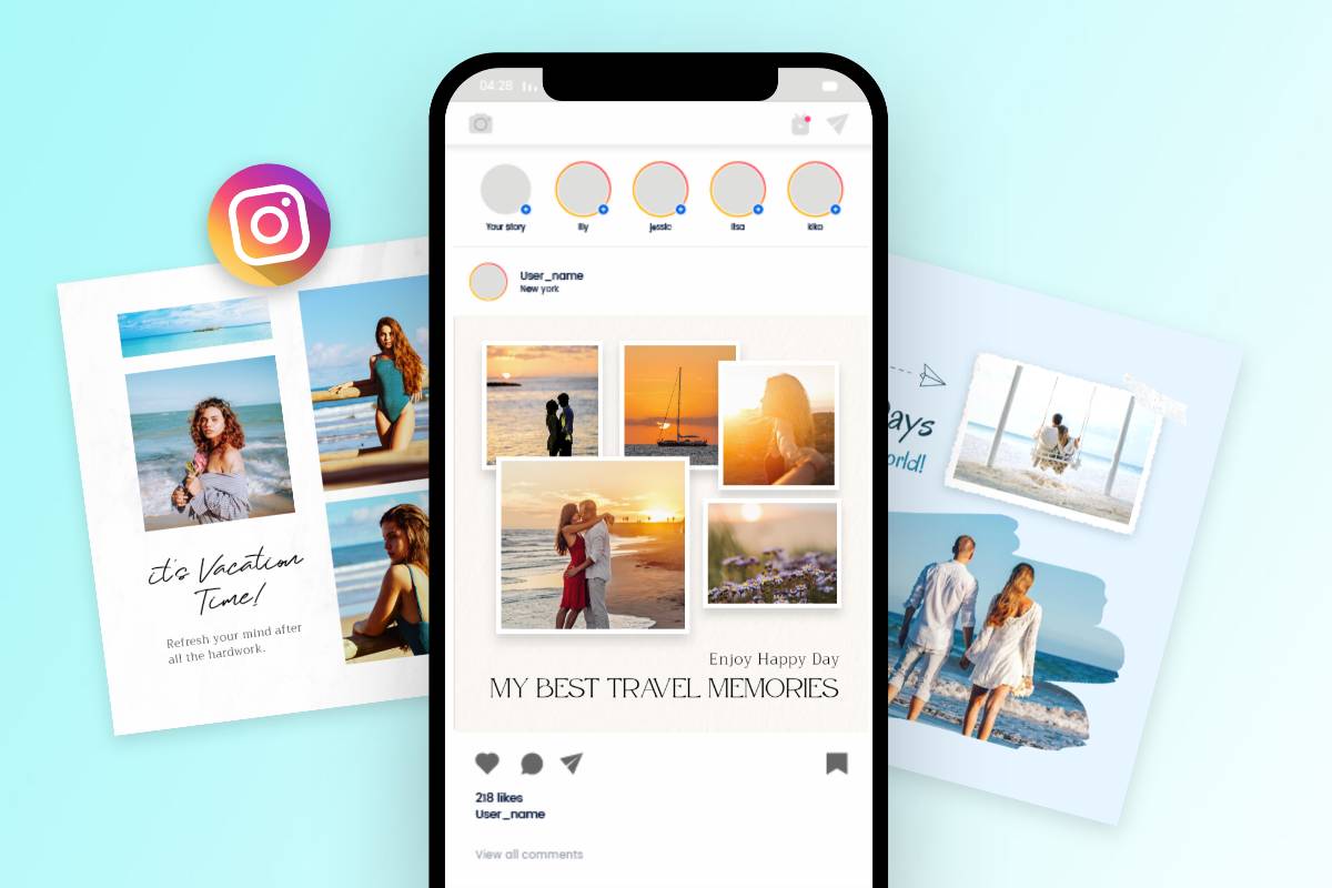 Post the photo grid images made in fotor on Instagram