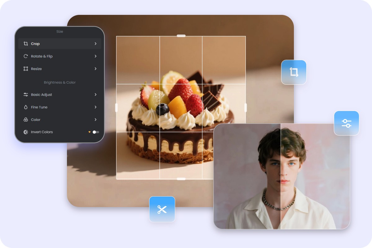 Powerful built in photo editor in Fotor AI assistant