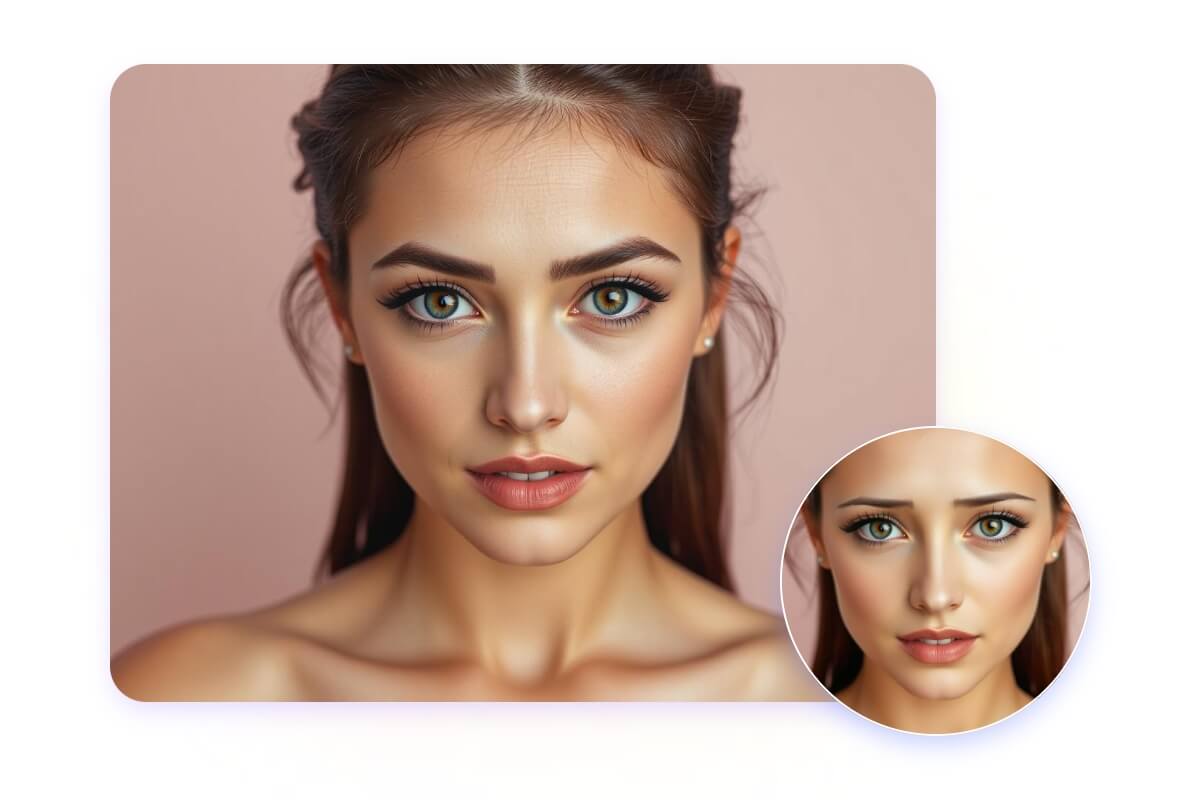 Quickly adjust the eyebrows of a pretty girl in fotor