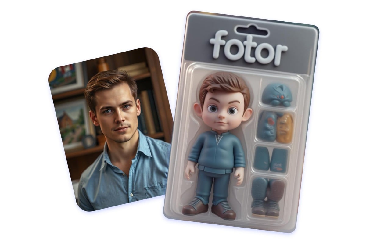 Realistische Personenfigur: Vorher-Nachher-Vergleich