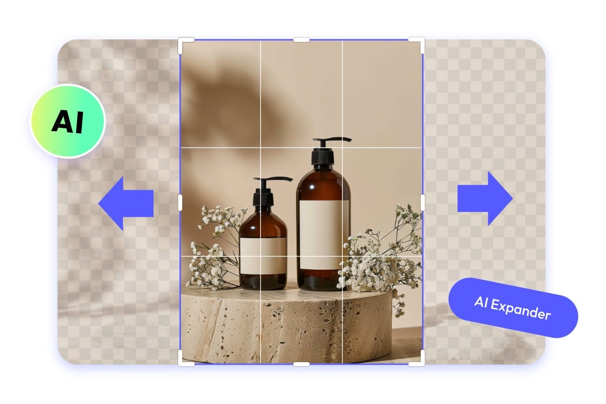 Reference expansion image for introducing what is an AI image expander