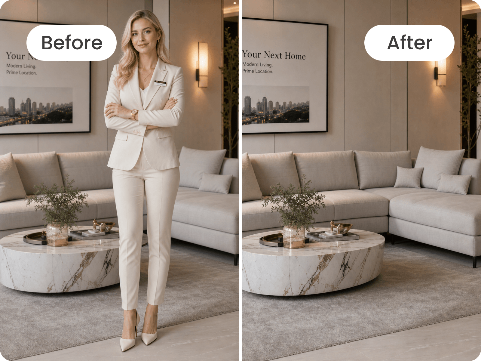 Remove a female agent from a real estate visual