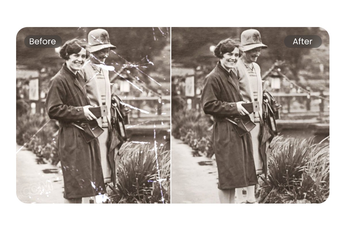 Remove and restore defects on old photos