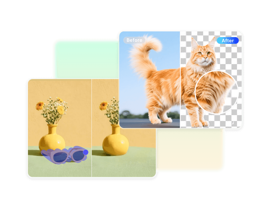 Remove backgrond from image in one click and remove unwanted objects from images without losing quality