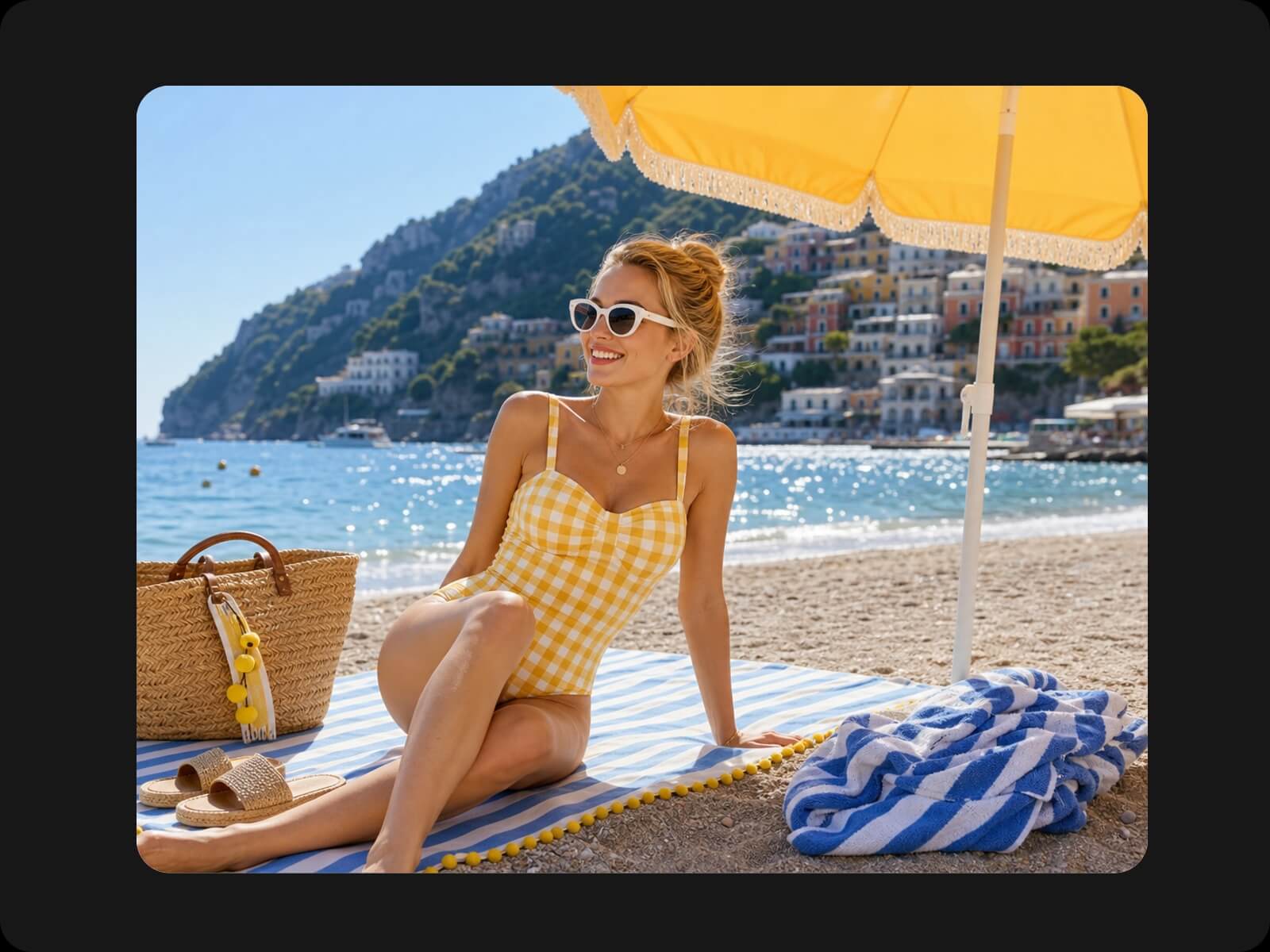 Remove background people from a picture of a girl on the beach