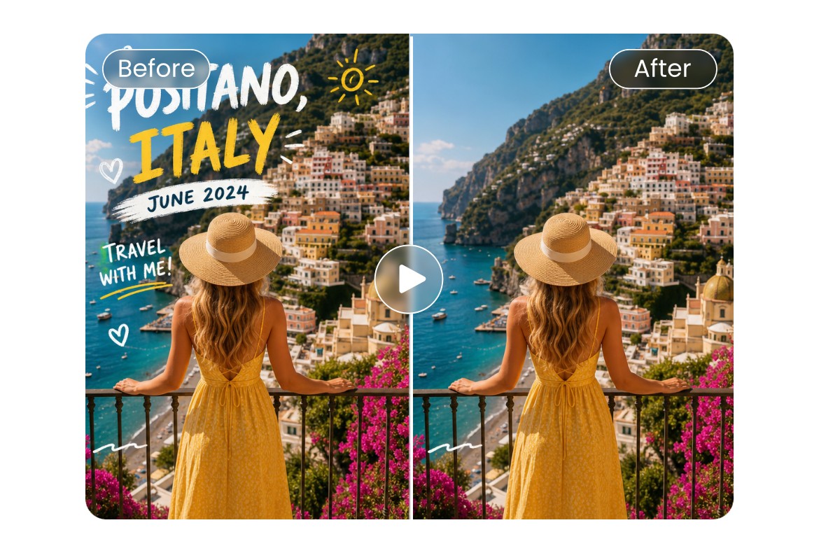 Remove background text from a vlog