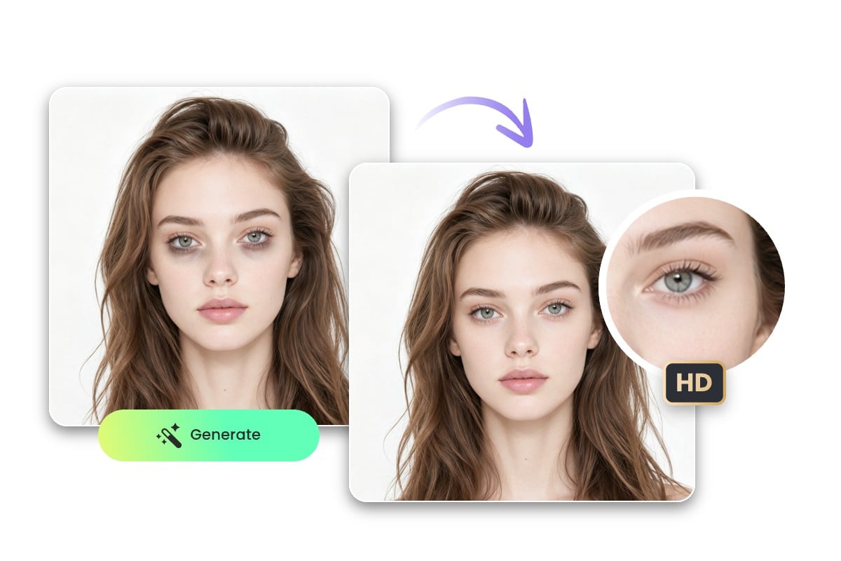 Remove dark circles from photo without image quality loss