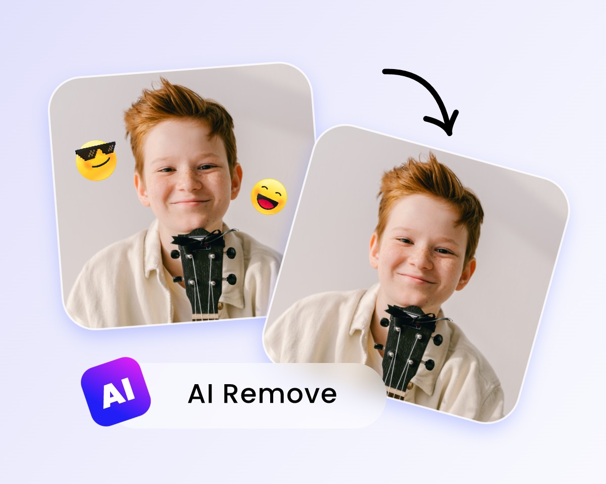 Remove emojis from a video of a baby boy