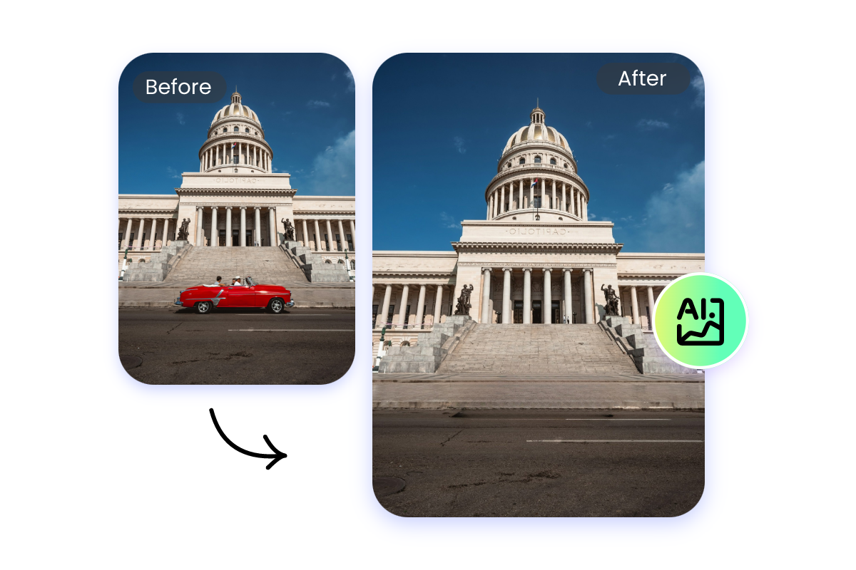 Remove excessive things on the image with fotor ai image cleaner