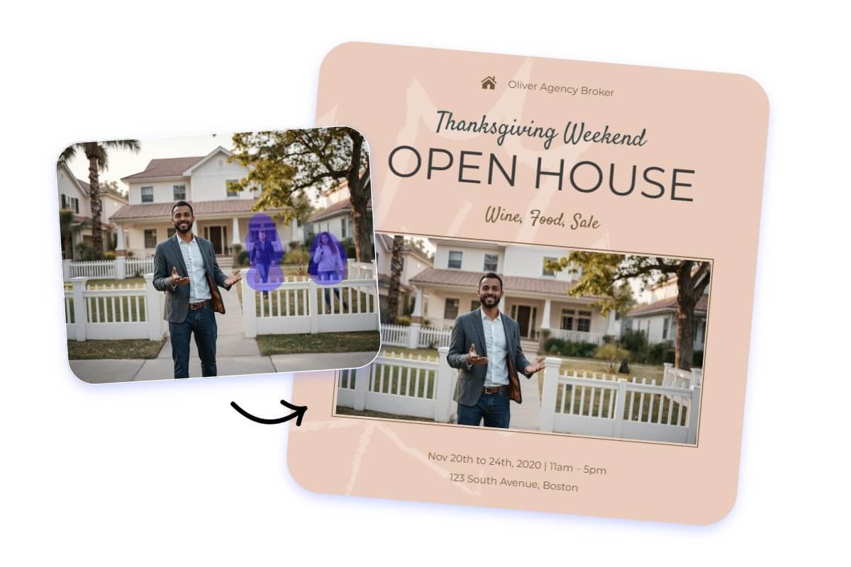 Remove extra passengers from a property photograph for marketing visual design