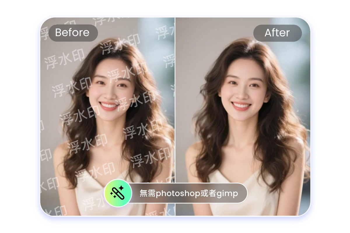無需使用photoshop或者gimp就可以去浮水印