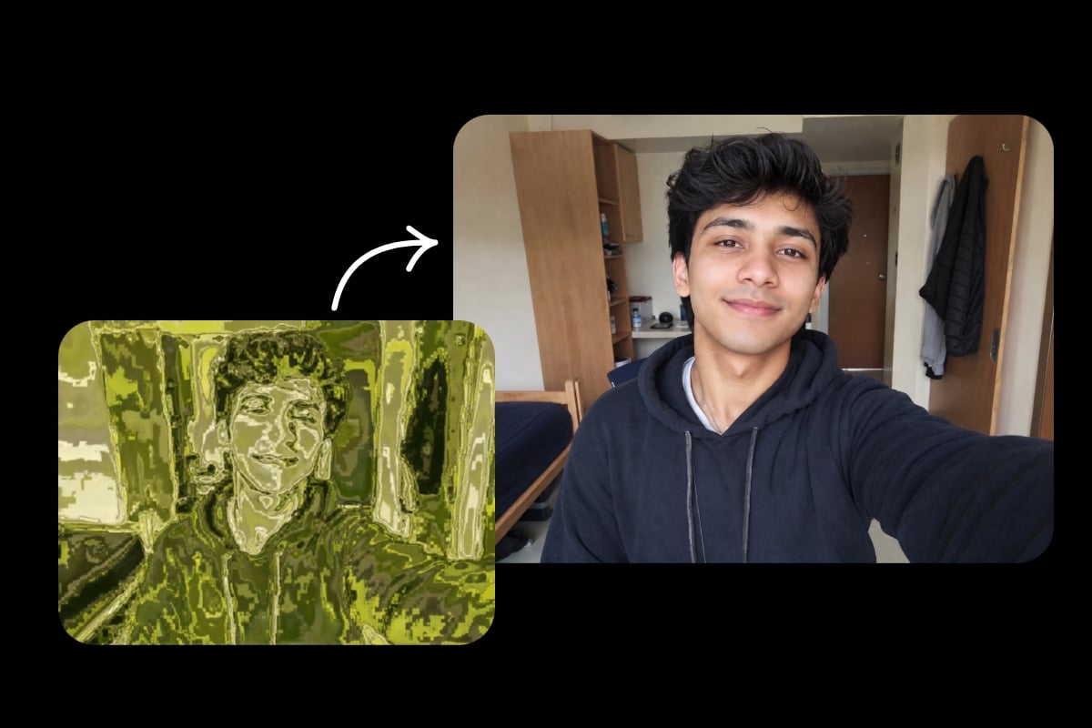 Remove matcha filter from a college boy