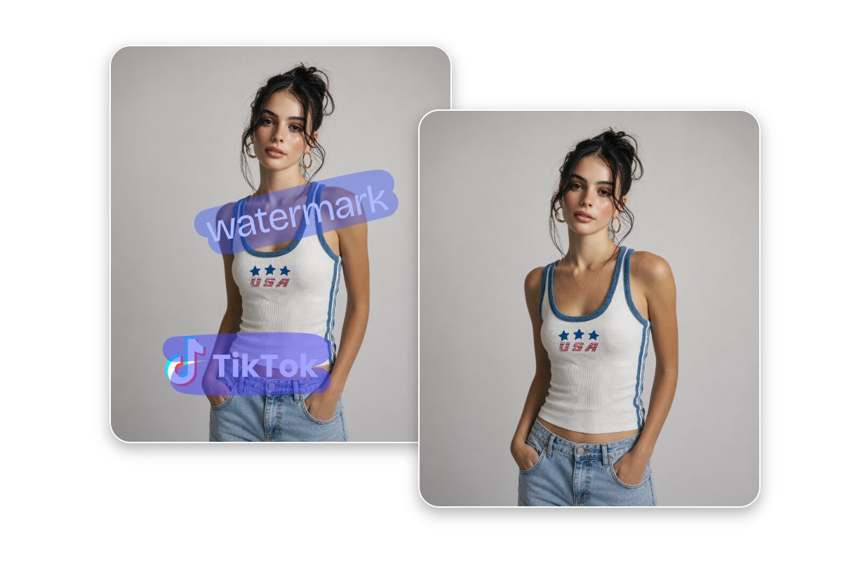 Remove multiple watermarks from a tiktok video