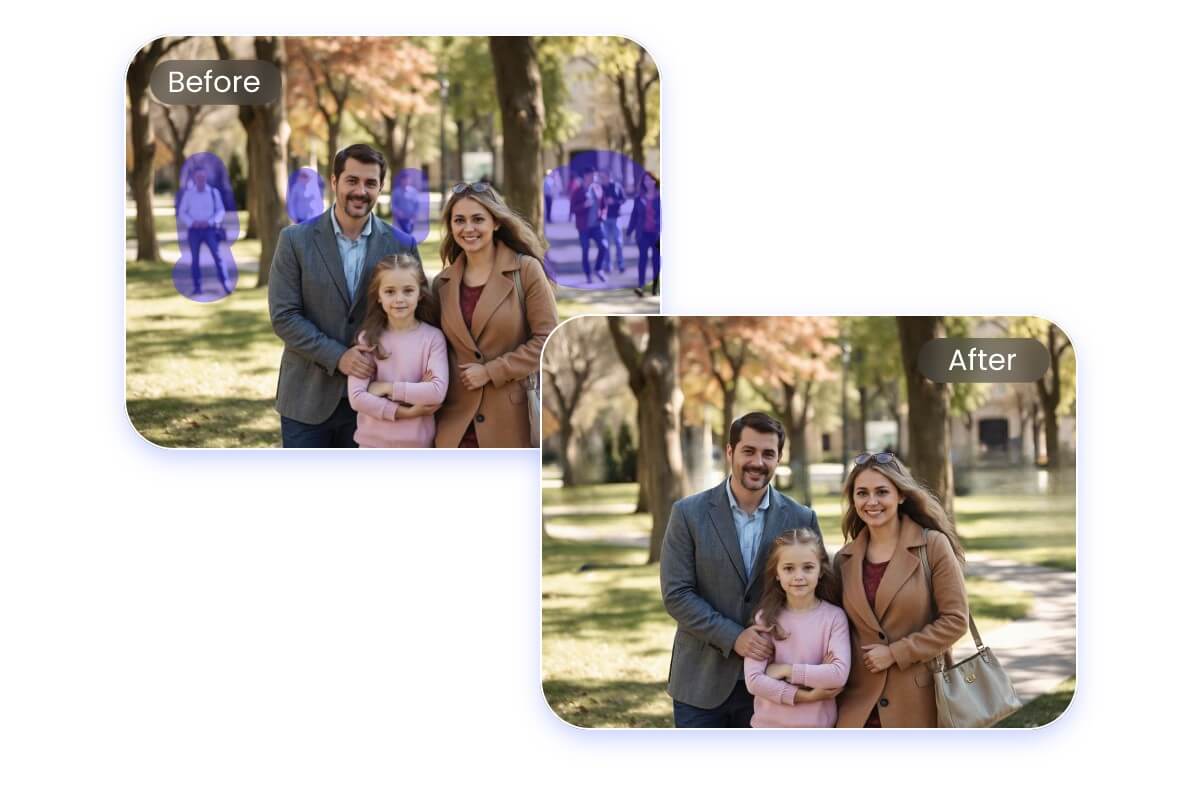 Remove people in background to protect privacy