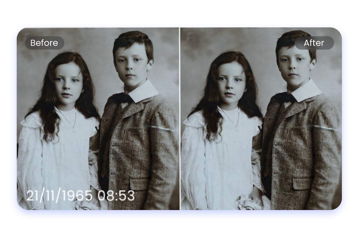 Remove stamp from photo to help restore old pictures