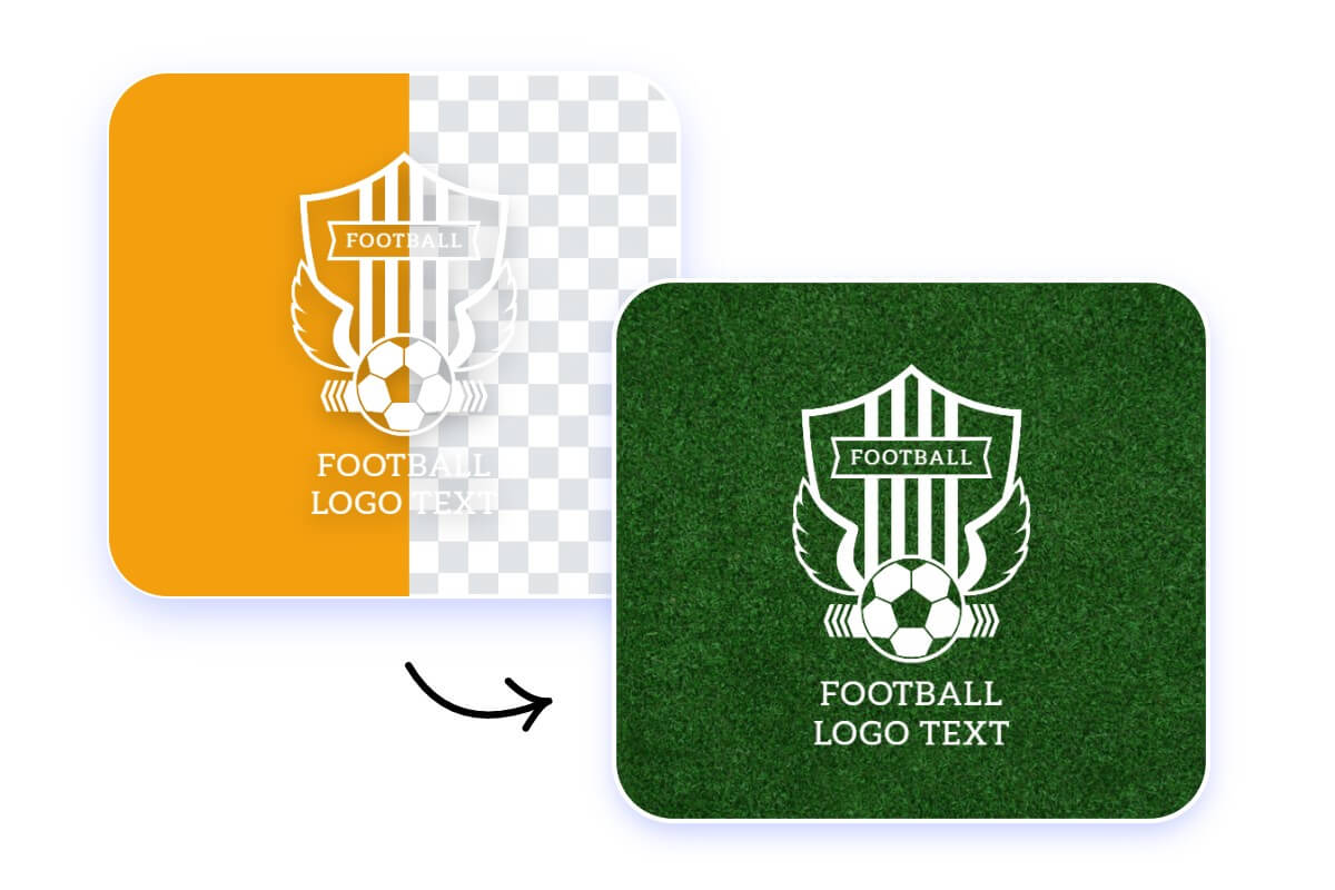 Remove the logo background and replace another green background to make it more engaging