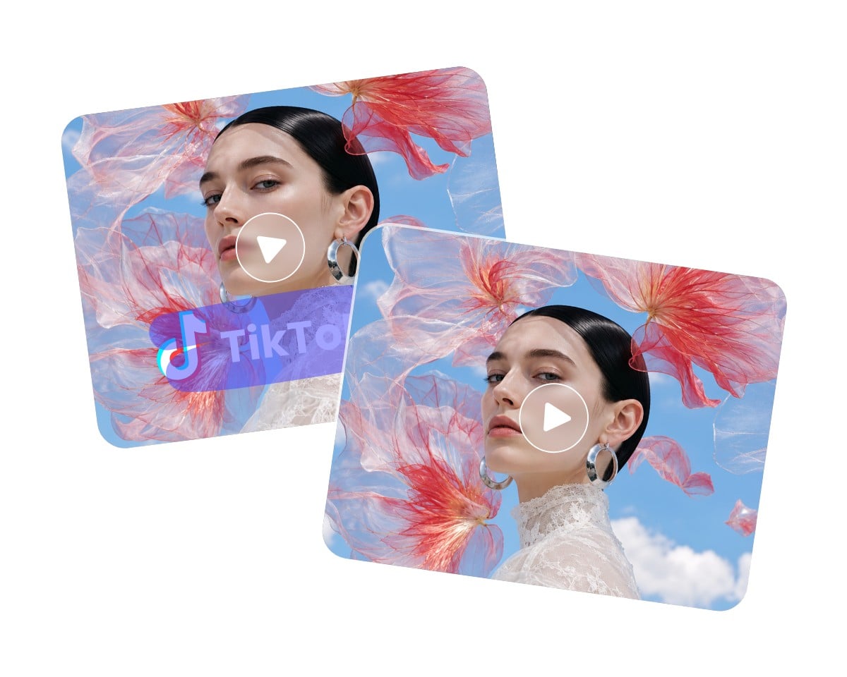 Remove tiktok watermark from a fashion model video