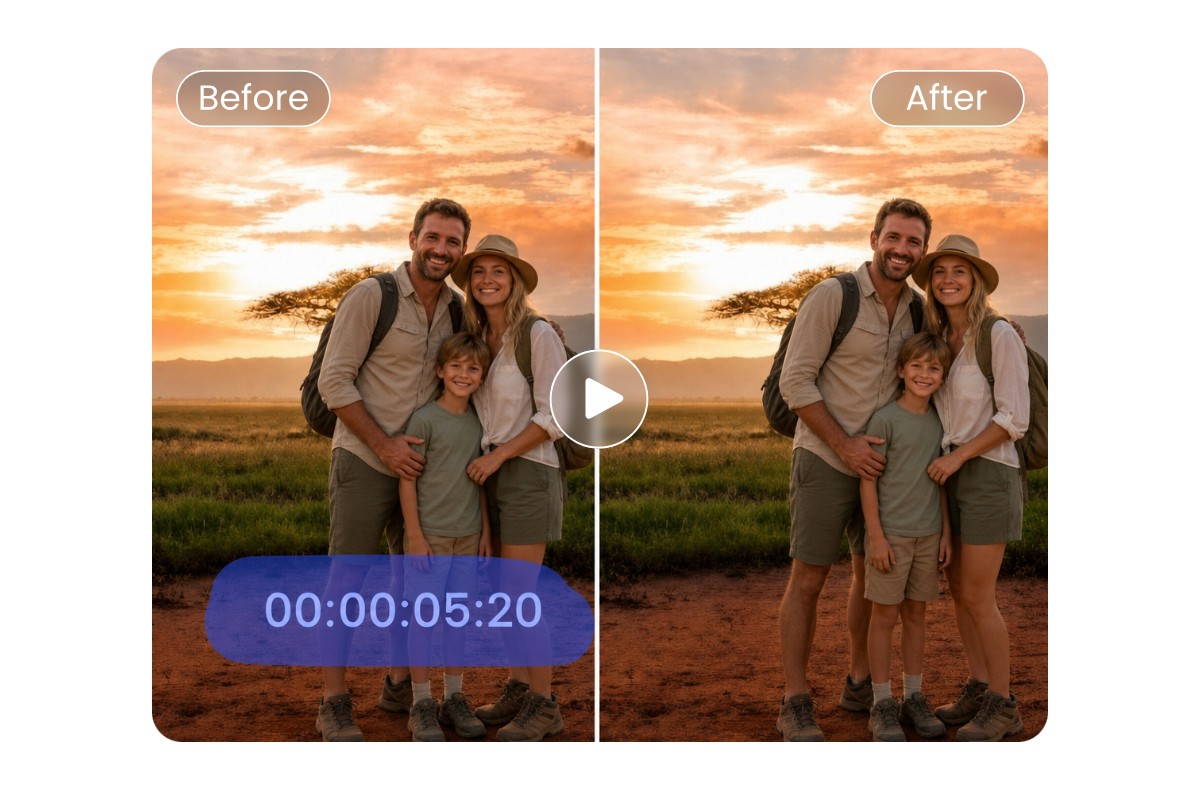 Remove timestamp from a family travel video