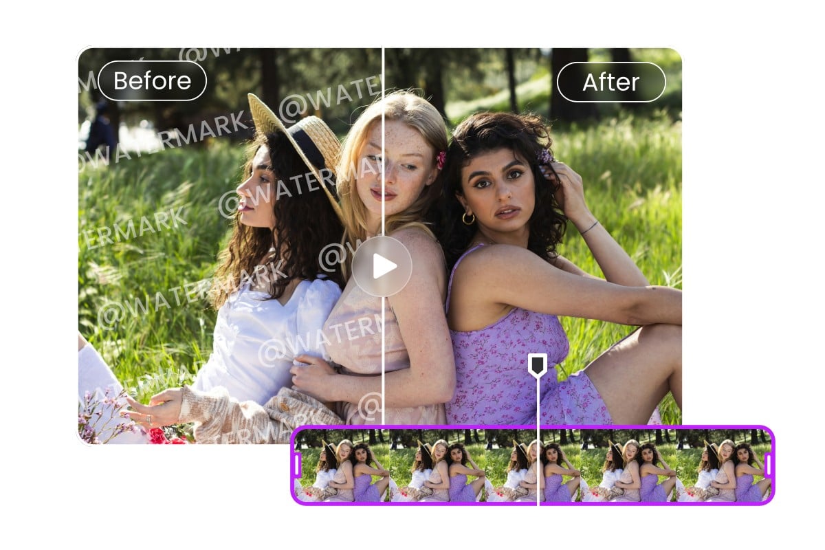 Remove watermark from a group girl video