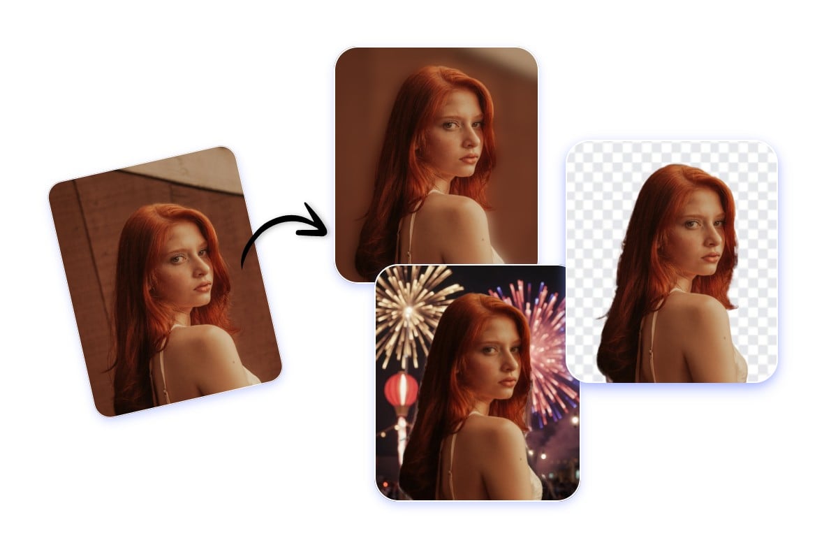 Replace blur and remove the background of a beautiful girls photo to create a whatsapp sticker