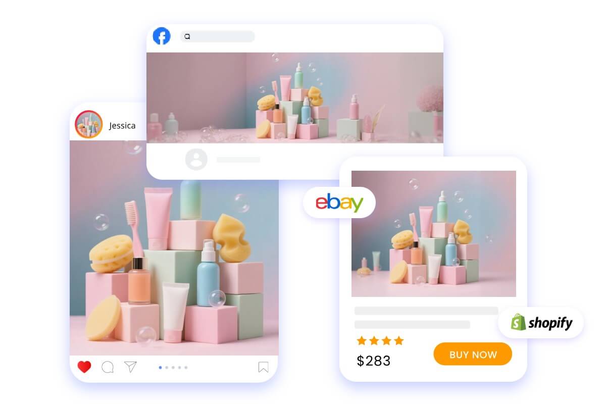 Resize an ai product image to different aspect ratios to fit various platforms