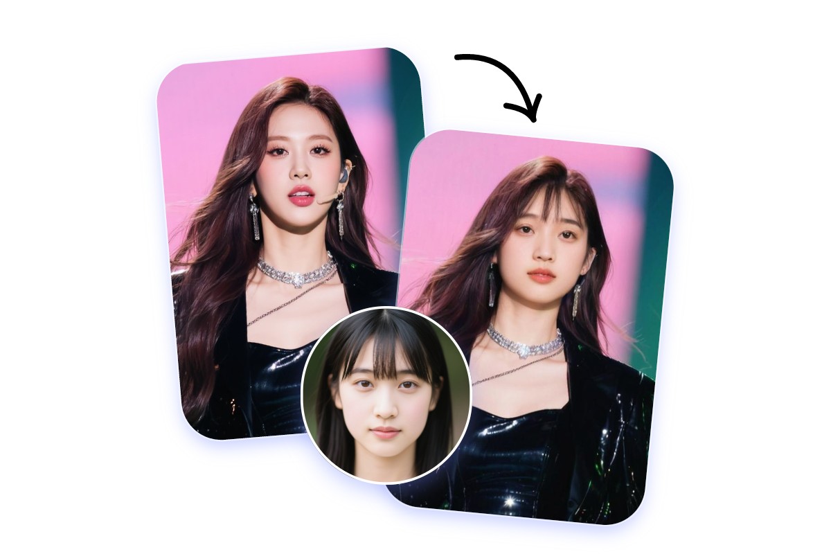 顔を入れ替えてKPOPスター気分を体験