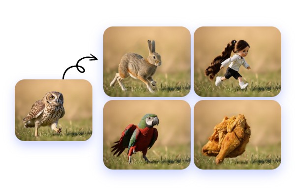 エッホエッホフクロウを他のキャラクターに置き換える