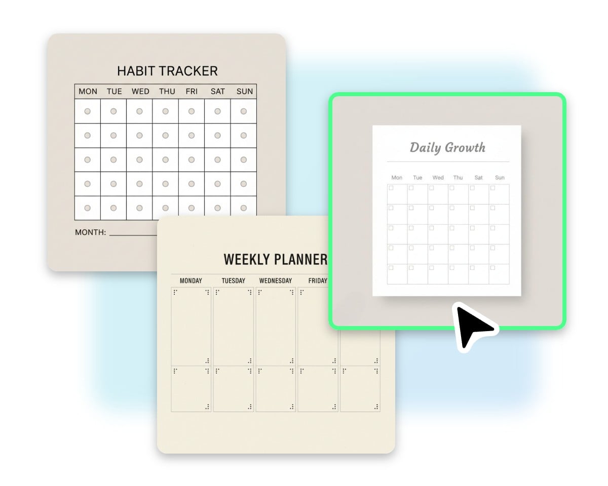 Sélectionner un modèle de calendrier qui vous plaît sur le générateur de calendrier de Fotor