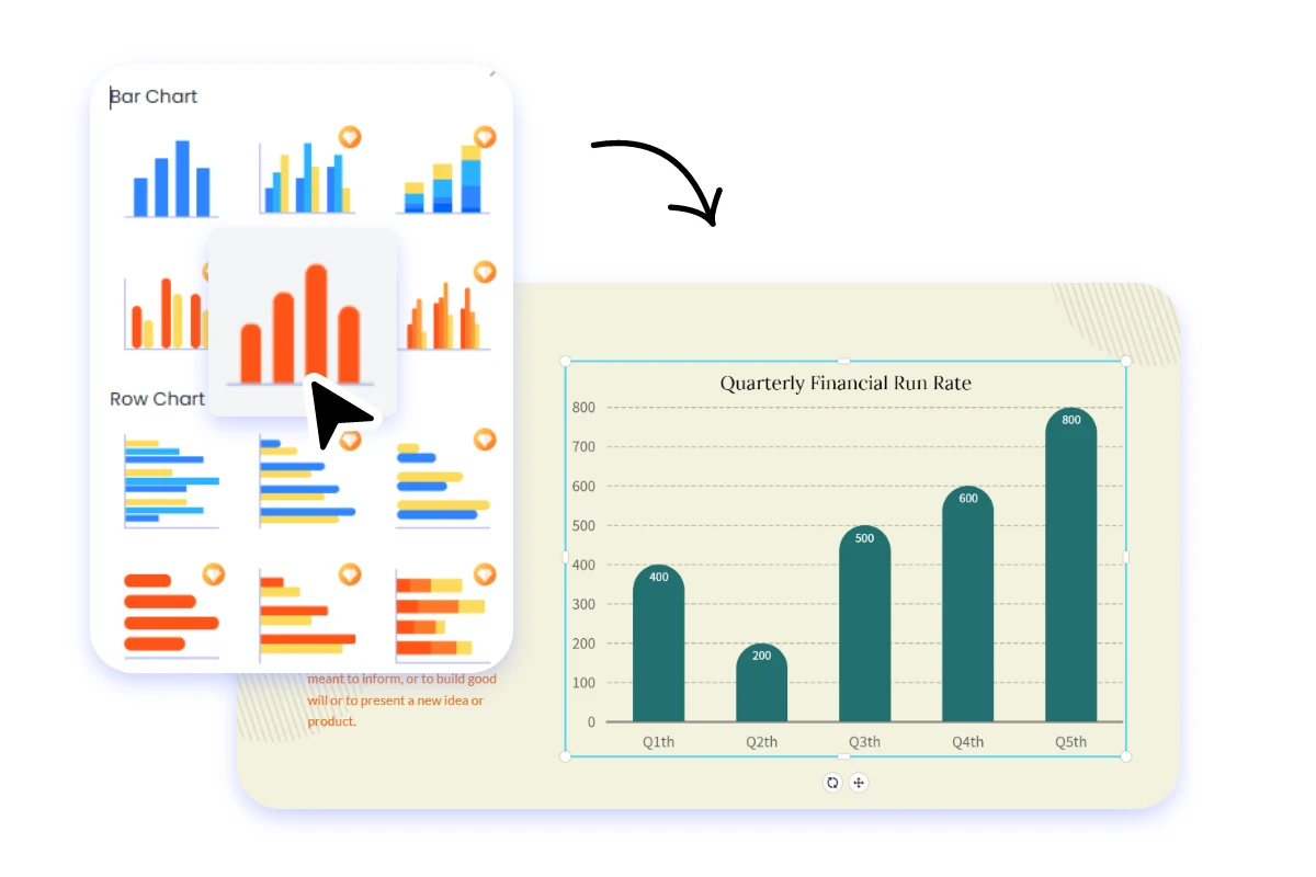 Select from fotor data visualization charts and add it to your ai business ppt