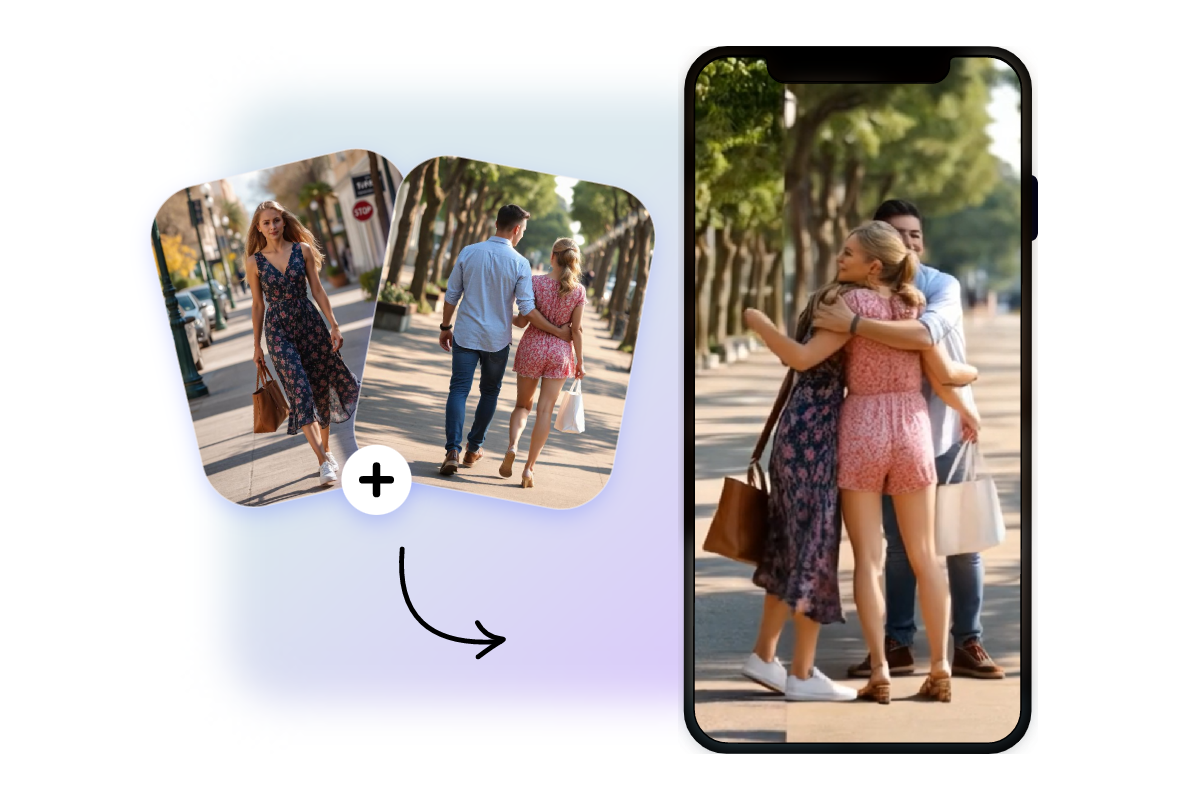 Sende eine virtuelle Umarmung an deine Familienmitglieder mit dem ai hug generator in fotor