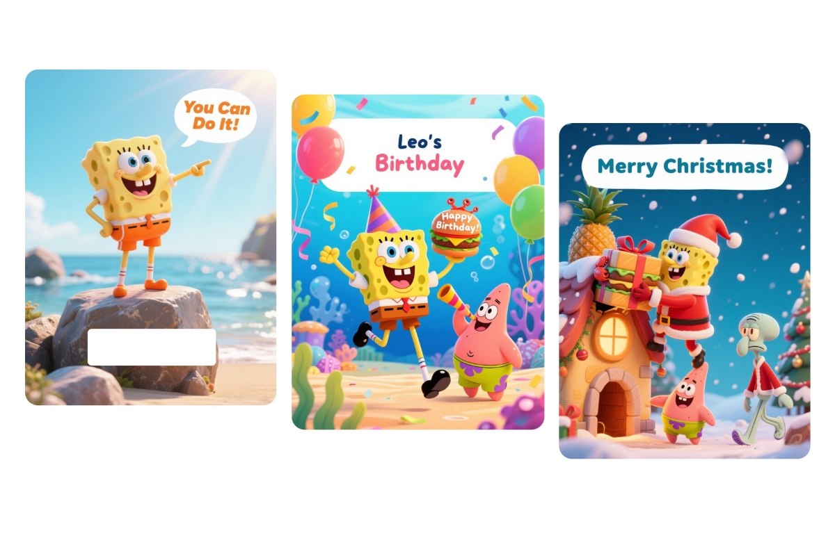 Send custom holiday ecards with spongebob memes