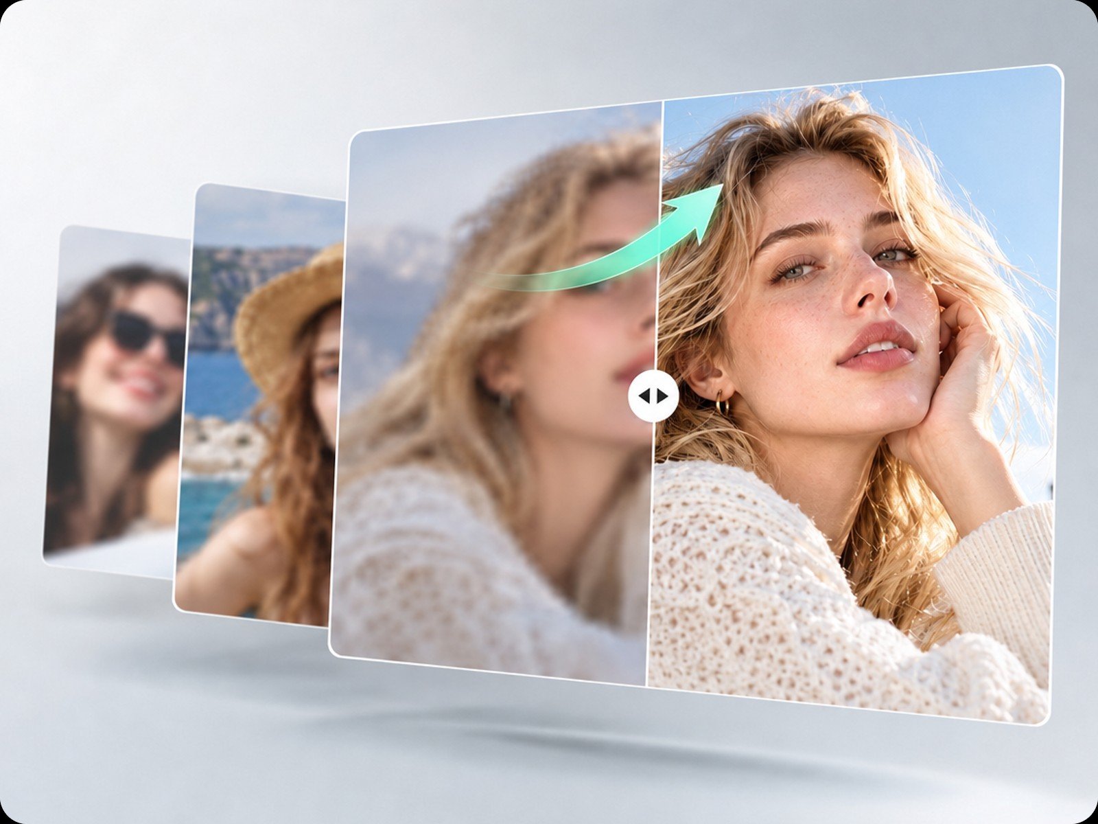Several ai edited photos to show fotor batch photo editing feature