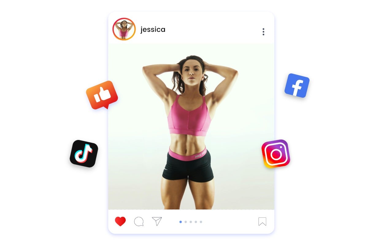 Share AI muscle photos on social media