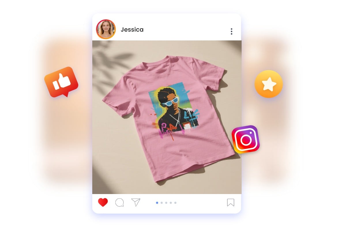 Share a pink ai shirt to social media