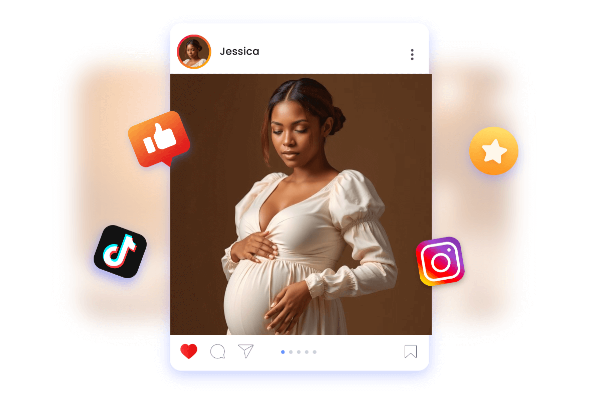 Partager une photo d’une femme enceinte sur les réseaux sociaux