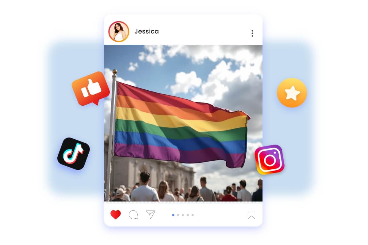 Share ai generated flag for different social media