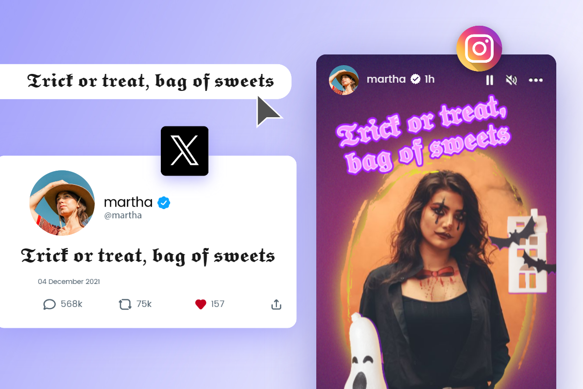 Share stylish gothic fonts on social media in fotor gothic font generator