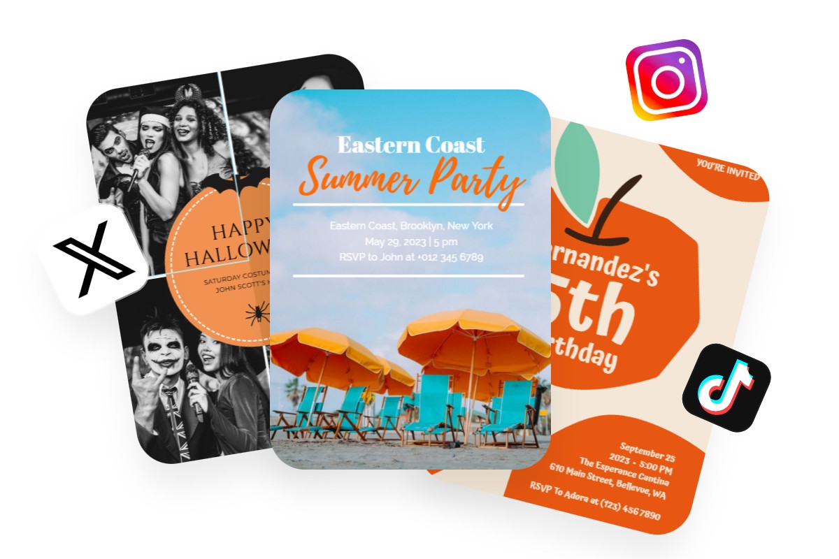 Share your ai generated digital invites on social media