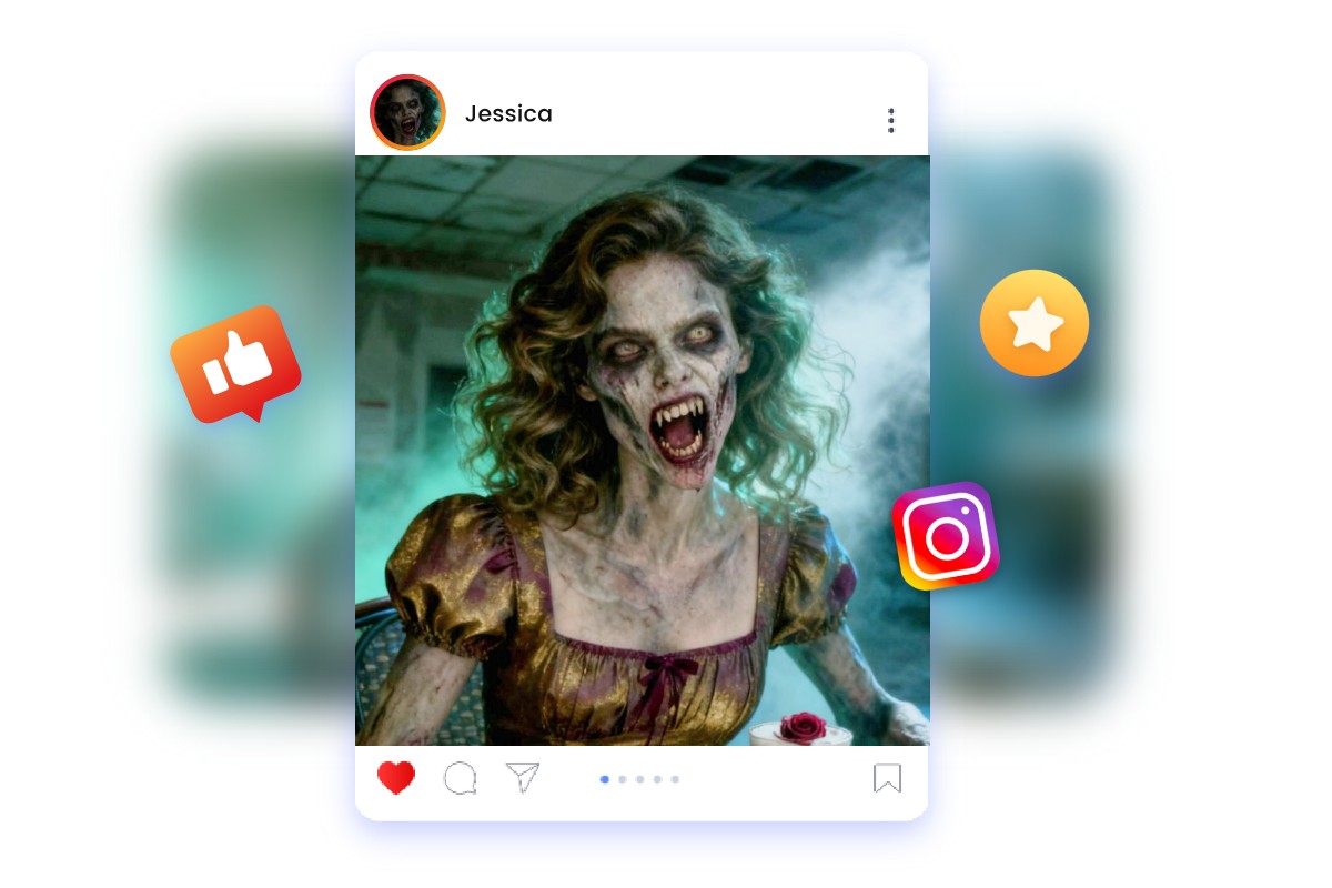 Partager des photos de zombies sur les réseaux sociaux