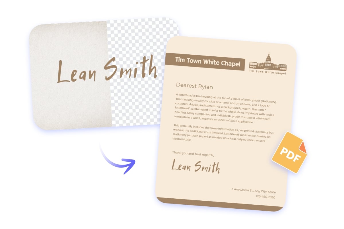 Signer des documents comme des fichiers PDF avec l’effaceur de fond de signature de Fotor