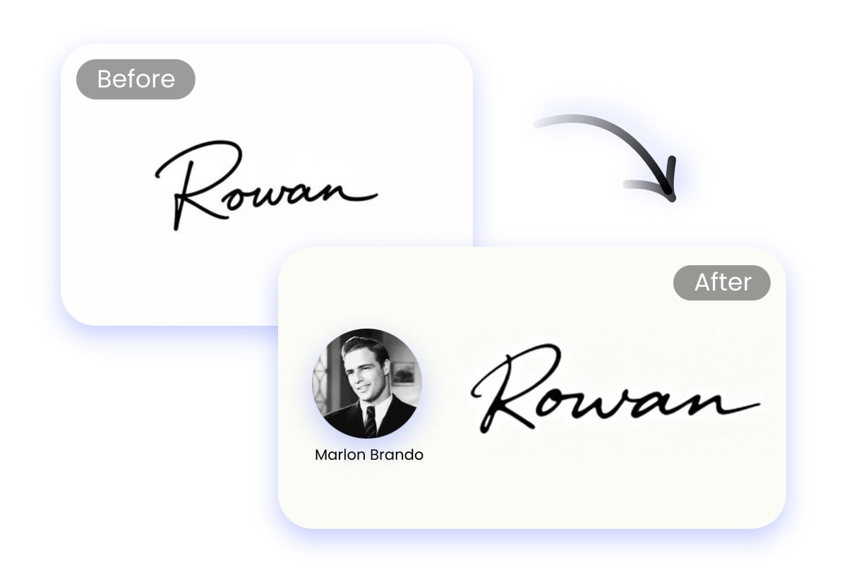 Simulate different handwritten signature styles