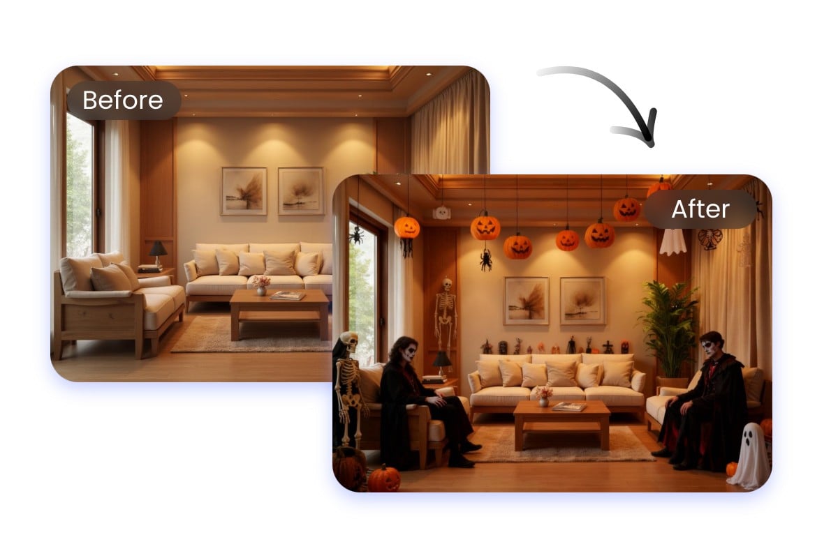 Simulate halloween house decorations