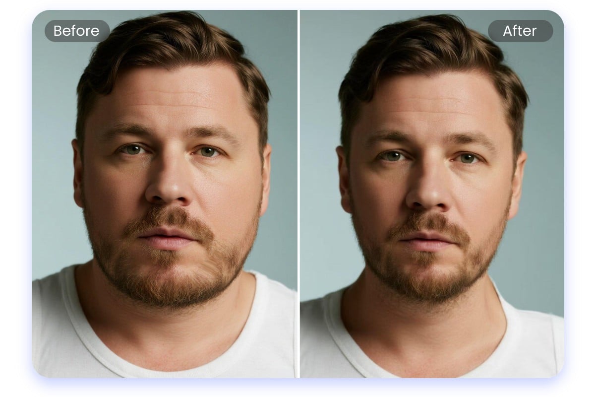 Slimming face features to shape and define jawlines