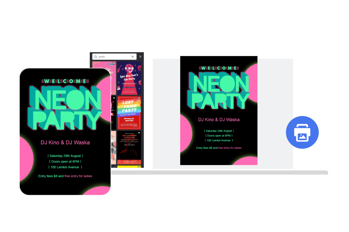 Spread your party with digital or physically party flyer
