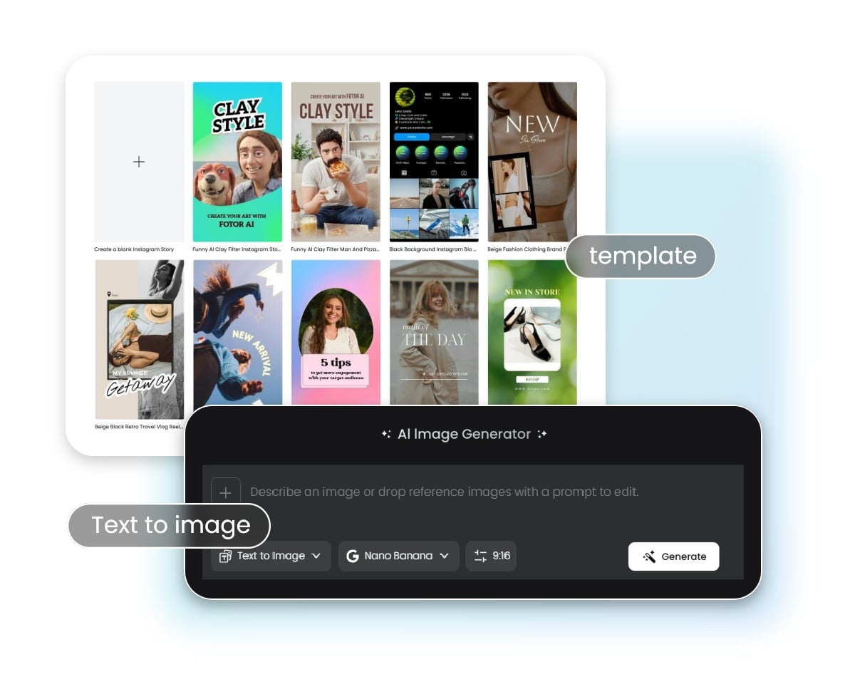 Step 1 pick an insta story template or enter text prompt